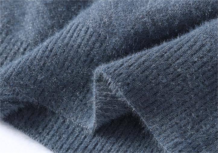 Knitted Sweater Men Solid Color Loose Casual Long Sleeve Chunky Sweater Pullover Tops4