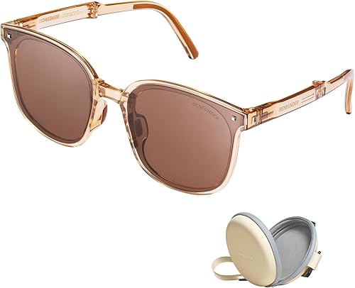 BENEUNDER Trendy Foldable Sunglasses Polarized Oversized Square Frame UV Blocking Golf Driving Fishing Sun Glasses