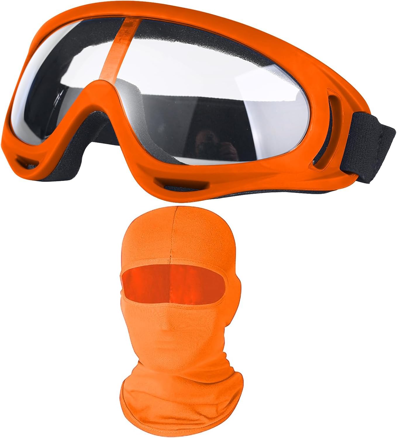 Occhiali a Mascherina, Occhiali Protettivi da Lavoro, Occhiali di Sicurezza Trasparenti con Passamontagna Moto, Occhiali di Protezione Balaclava Moto per Laboratorio, Saldatura, Sci, Ciclismo Sport