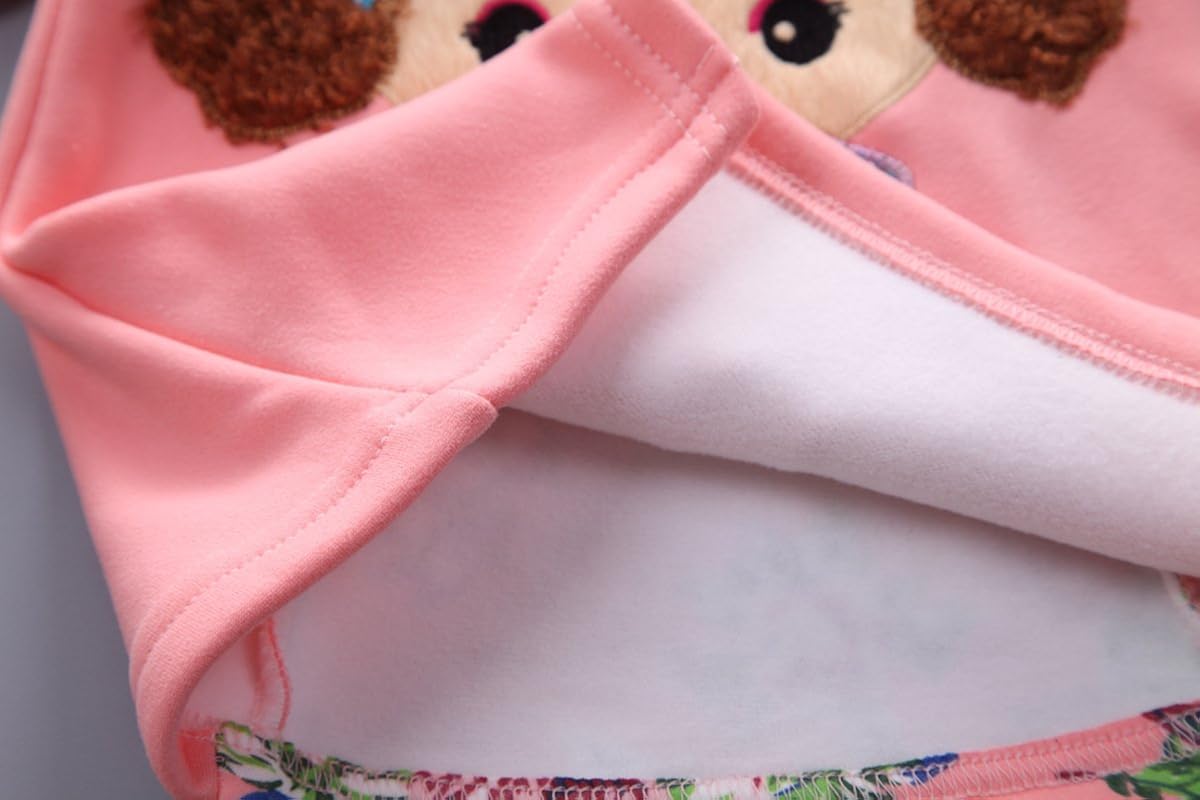 Miniatura 7 de Conjunto de ropa de primavera y otoño e invierno para niñas pequeñas, terciopelo cálido con capucha y pantalones