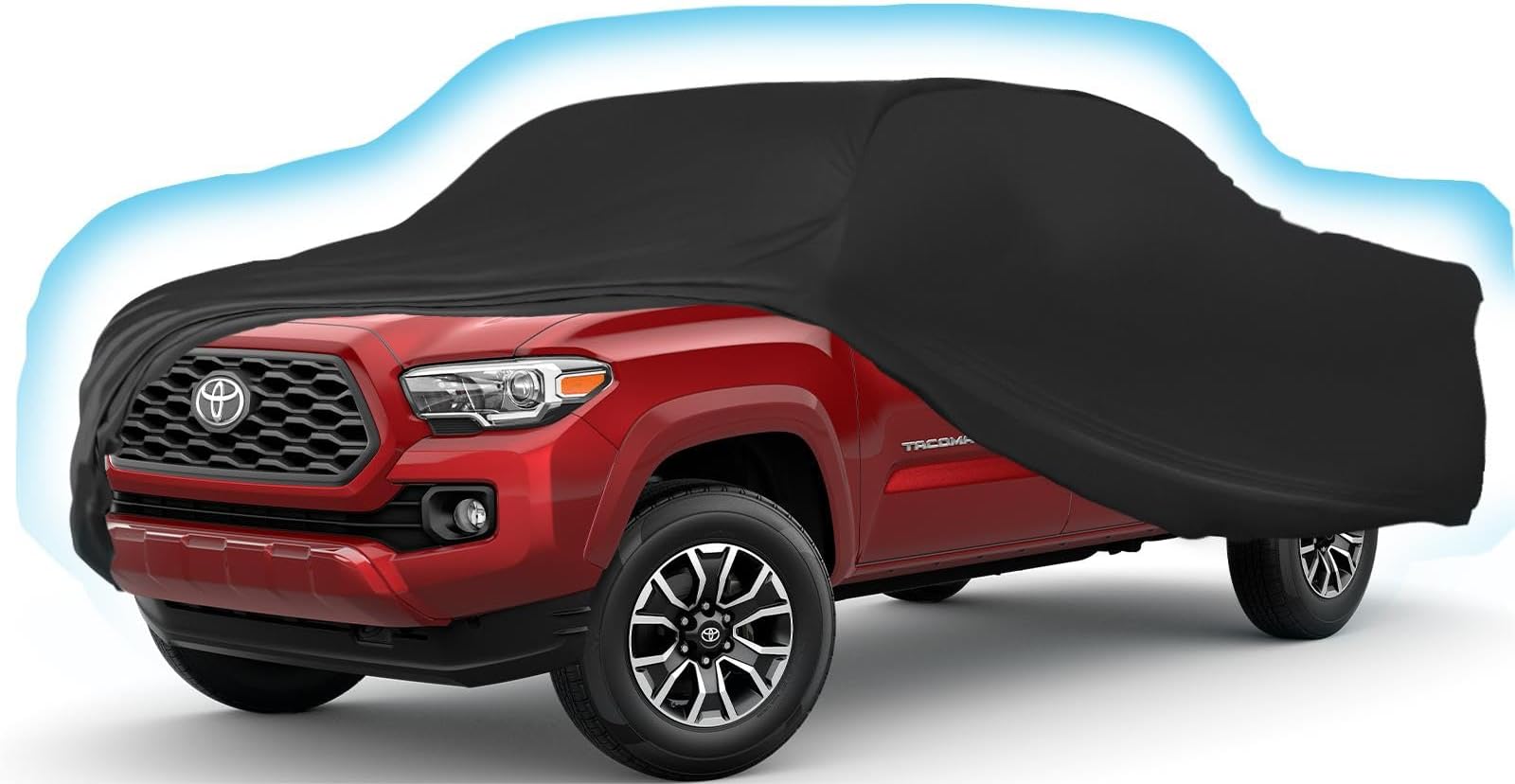 Proadsy 2025 Upgrade Car Cover for Toyota Tacoma 2016-2023 2024 2025,Waterproof All Weather, Windproof Snowproof Rain Hail Sun UV Protection Full Outdoor Indoor Exterior Car Covers, Black
