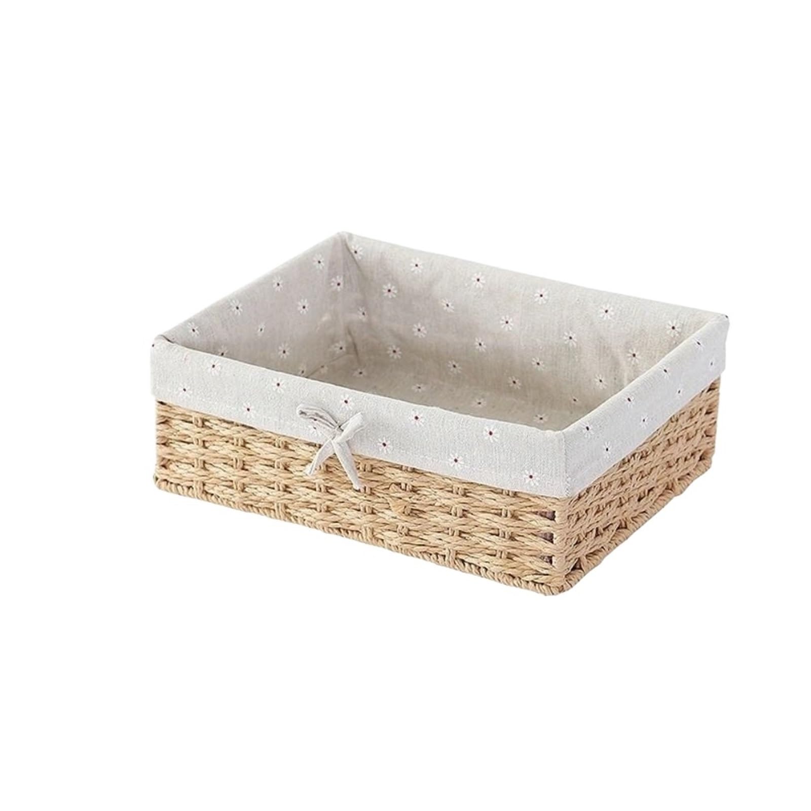 Folding Laundry Basket Household Storage Handwoven Sundries Organizer with Lid Rectangular Clothes for Home Organizing