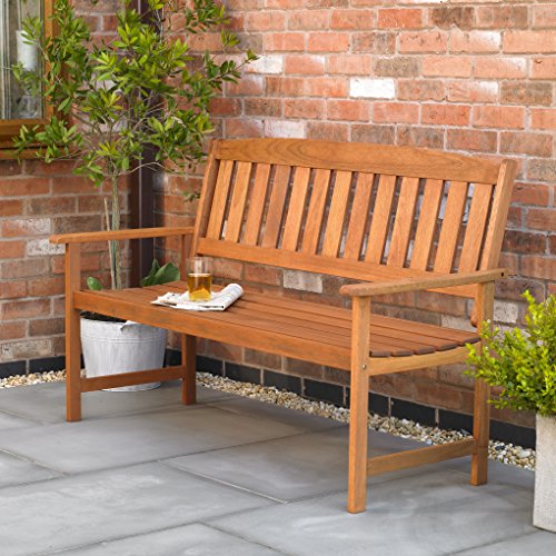 Kingfisher 3 Seater Hardwood Garden Patio Bench - Image 4