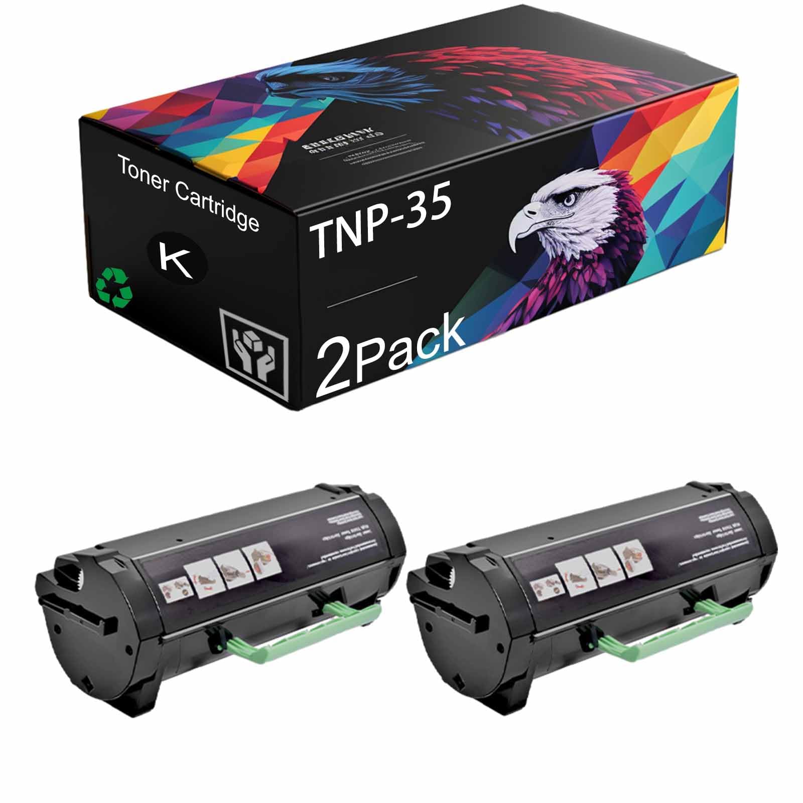 TNP-35 Toner Cartridge Compatible for Konica Minolta TNP-35 A63W01F, Reliable Performance Compatible for Konica Minolta bizhub 4000P Printer, High Yield 21000 Pages (Black 2Pack)