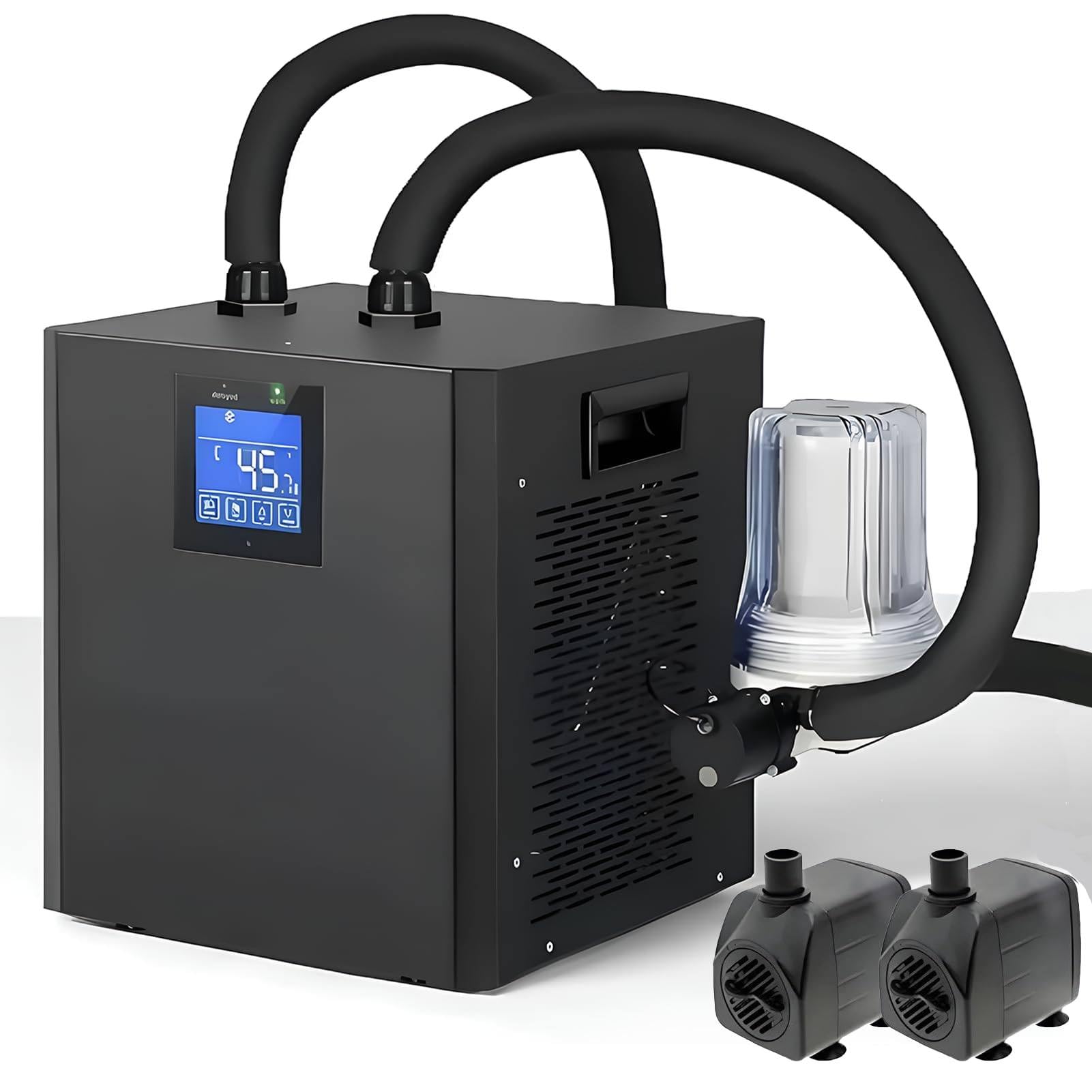Refrigeratore 1/3 HP per Bagno Freddo con Filtro e Pompa | Bassa Rumorosità 30–40 dB per Casa o Palestra, con Evaporatore in Titanio per un Raffreddamento Duraturo.