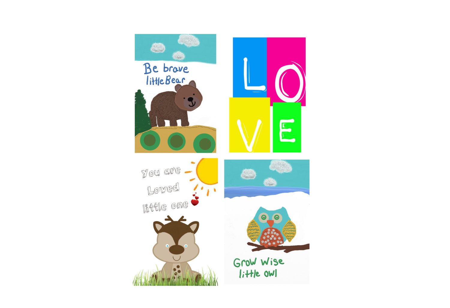 Woodland Animals Nursery Art, Woodland Nursery Prints