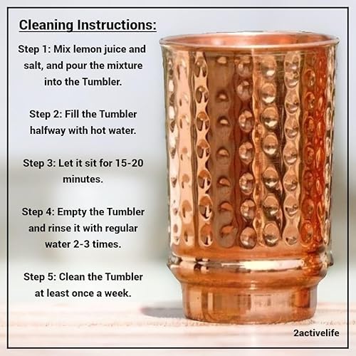 Miniatura 8 de 2activelife Juego de 2 vasos de cobre puro martillado  Vaso de cobre para beber agua  Vaso de cobre con capacidad para 11.8fl oz de agua (11.8 onzas