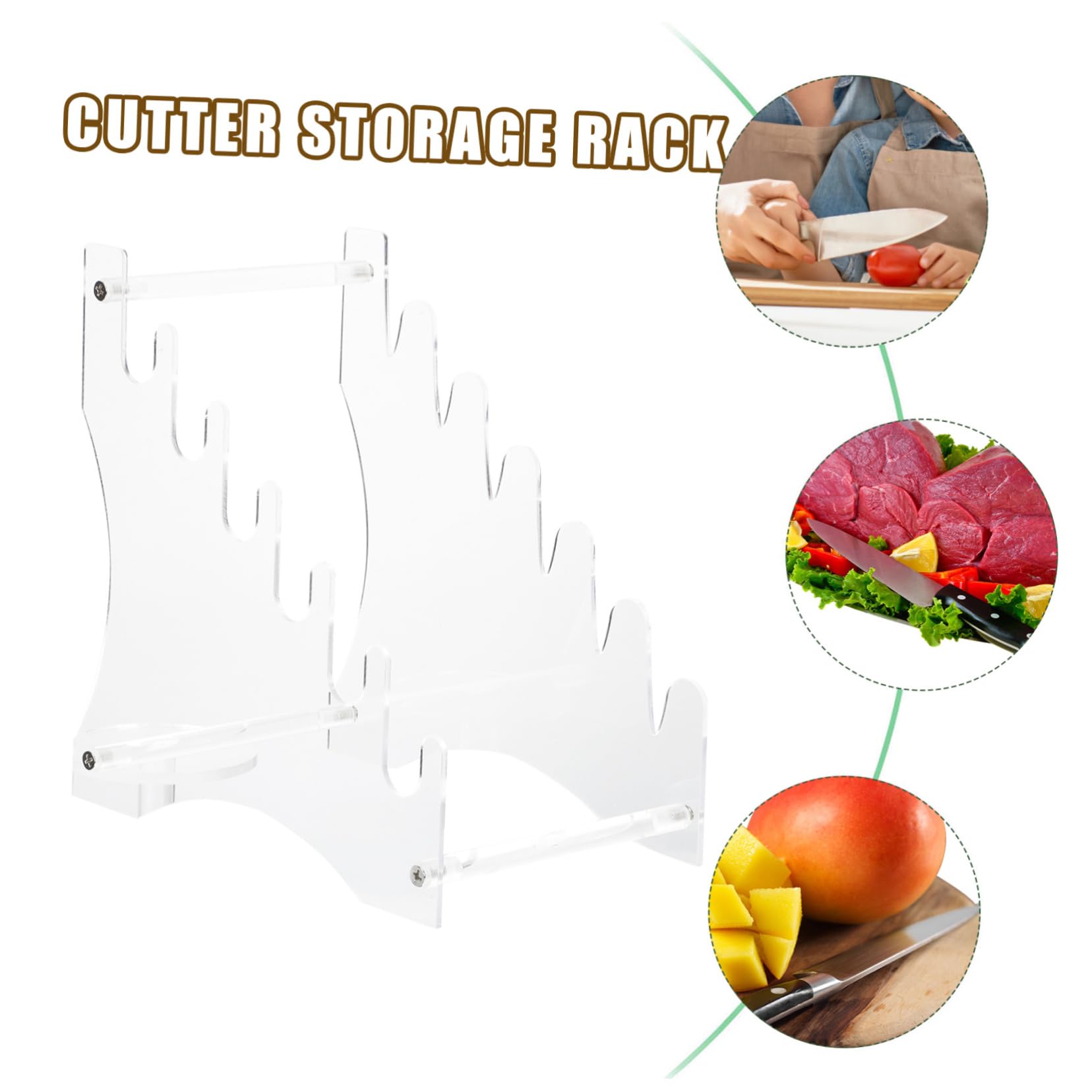 Unomor 1Set Transparent Acrylic Kitchen Cutter Holder Removable Storage Stand for Household Cutlery Organization Kitchen Tool Rack for Clean and Orderly Space