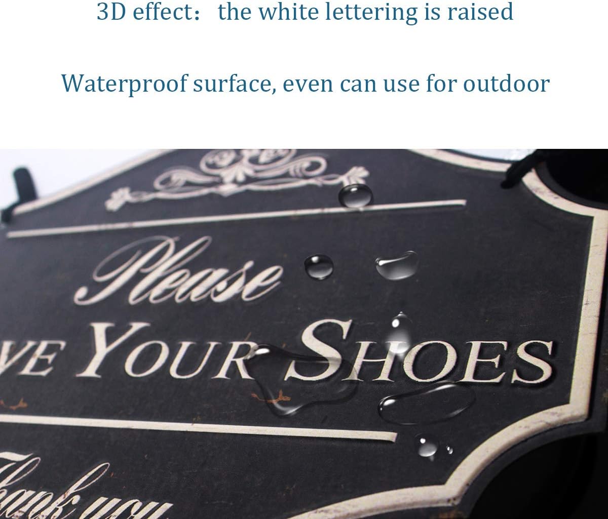 Funly mee Metal Please Remove Your Shoes Sign -12.2×9.5(in)