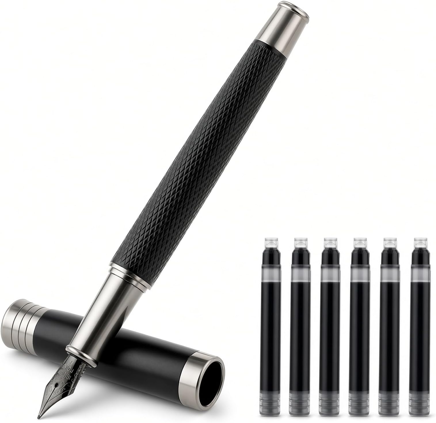 TIESOME Luxury Fountain Pen Set, 0.5mm Fine Point Metal Fountain Pen