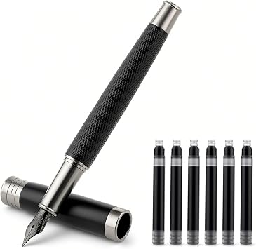 TIESOME Luxury Fountain Pen Set, 0.5mm Fine Point Metal Fountain Pen