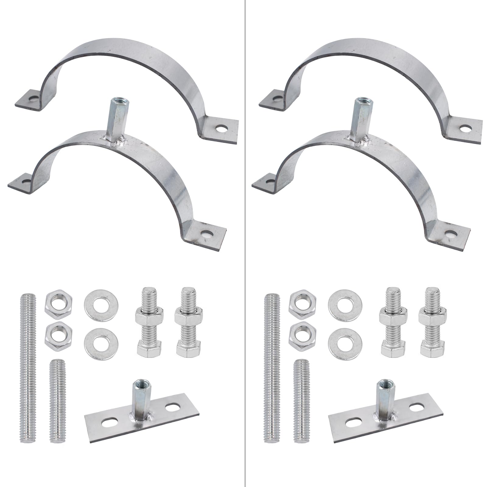 2 soportes de tubo ajustables de 6 pulgadas, ganchos de tubo de acero galvanizado, abrazadera de soporte de tubería, correa de pared de tubo de ventilación con tornillos de montaje (6 pulgadas)