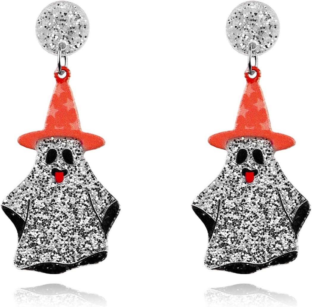 Halloween Cute Pumpkin Earrings for Women Acrylic Fun Spooky Pumpkin Spider Halloween Earrings Halloween Party Earrings Prom Jewelry Gifts