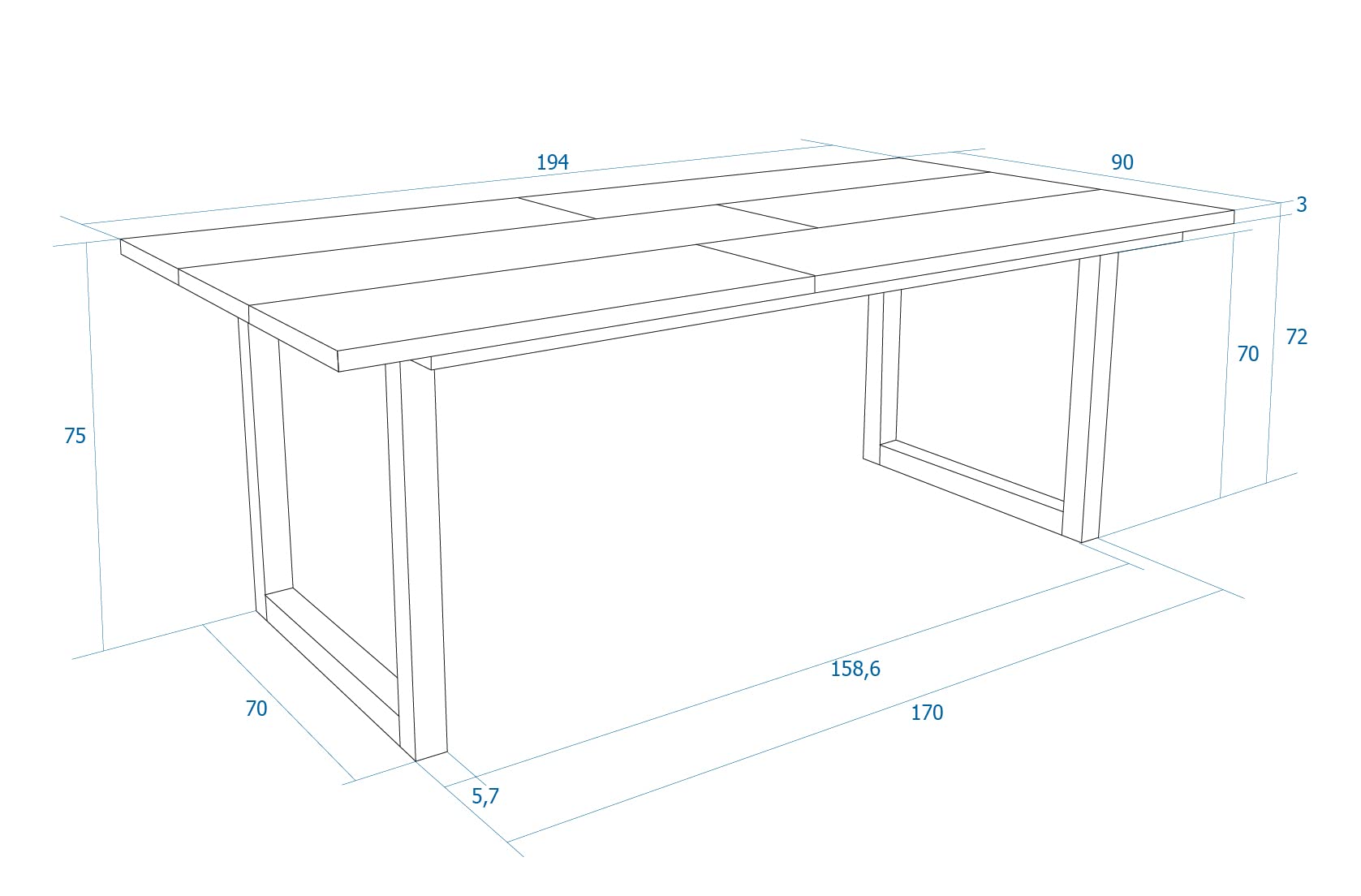 Skraut Home - Set di mobili per il soggiorno | Tavolo 200 piedi U 10 commensali | Mobile TV 140 | Madia/Credenza 140 | Rovere e Nero | Stile industriale