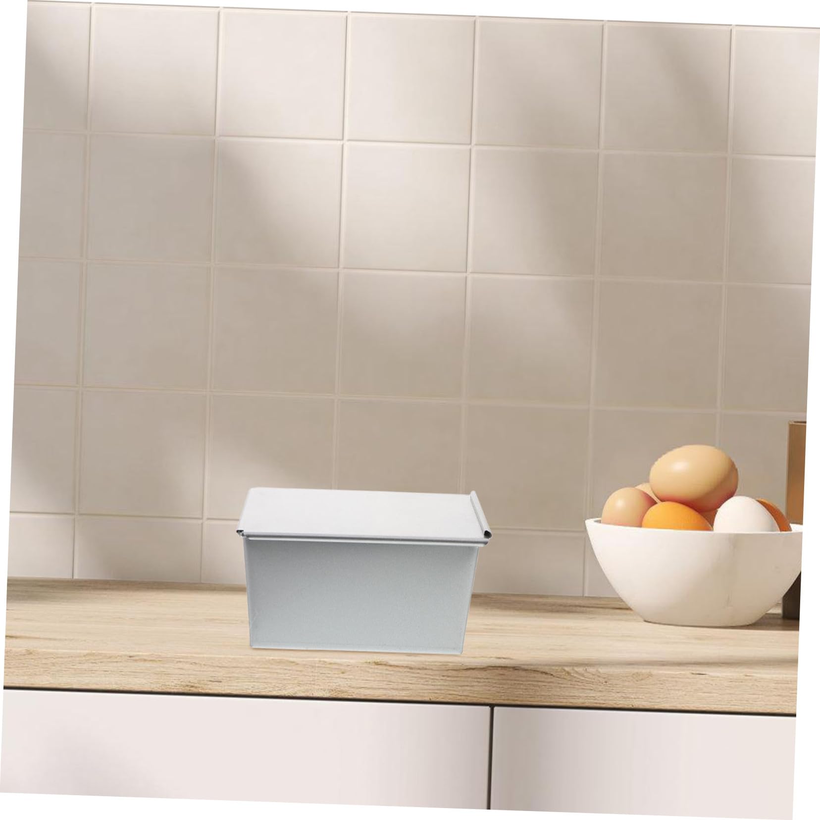 Abaodam Stampo Rettangolare per Pane con Coperchio, Alluminio, 1 Pezzo