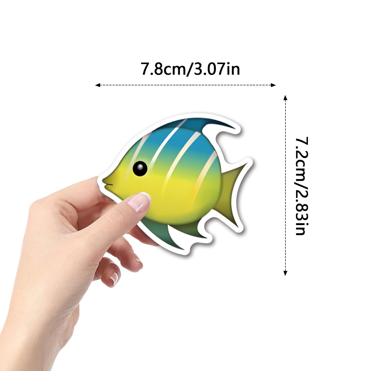 100 Pieces Funny Fish Stickers for Water Bottle, 2-2.5 inch - Image 3