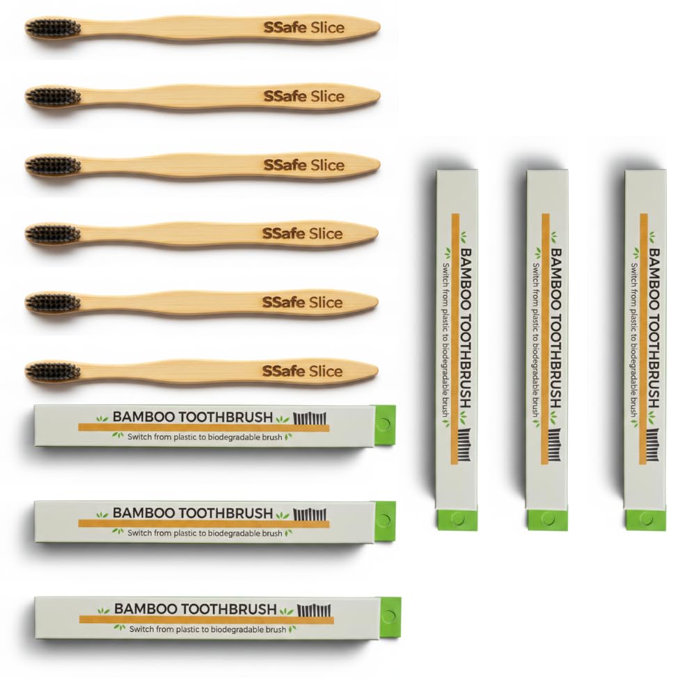 Bamboo Toothbrush with Activated Charcoal Bristles, BPA-Free, Natural Bamboo Wood Handle, for Adults-picture-25