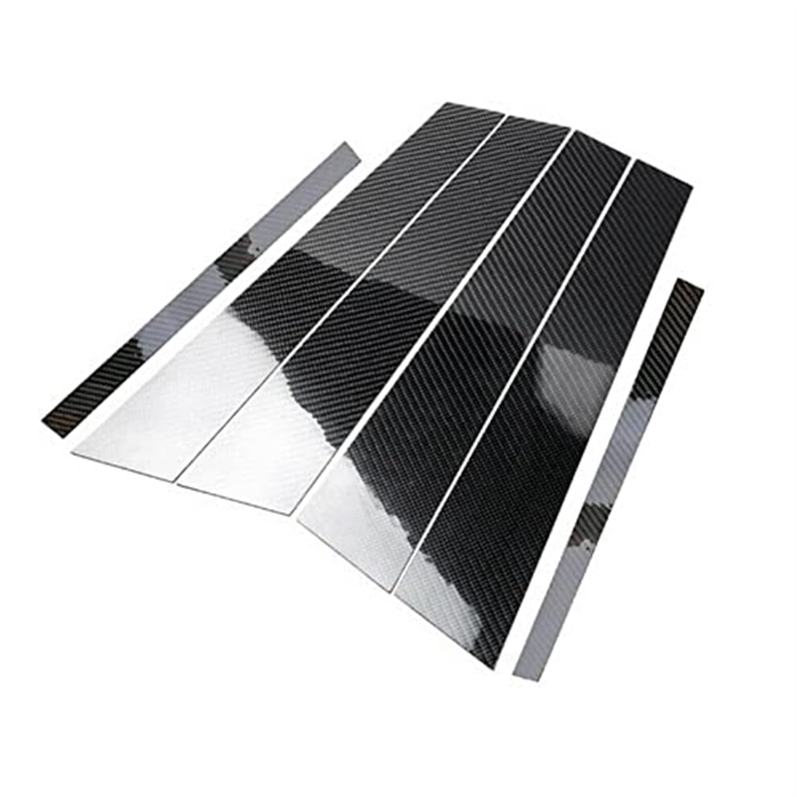 6 sztuk wygląd włókna węglowego zewnętrzne okno samochodu słupek
