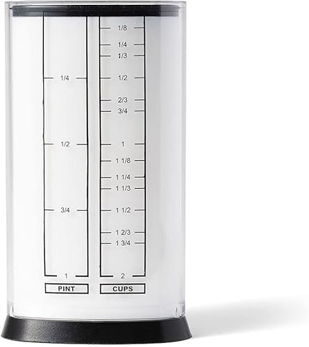 Miniatura 3 de KitchenArt Copa A Tri Adjust, 2 tazas, taza medidora fácil de verter, 3.25x3.25x6 pulgadas, negroblanco