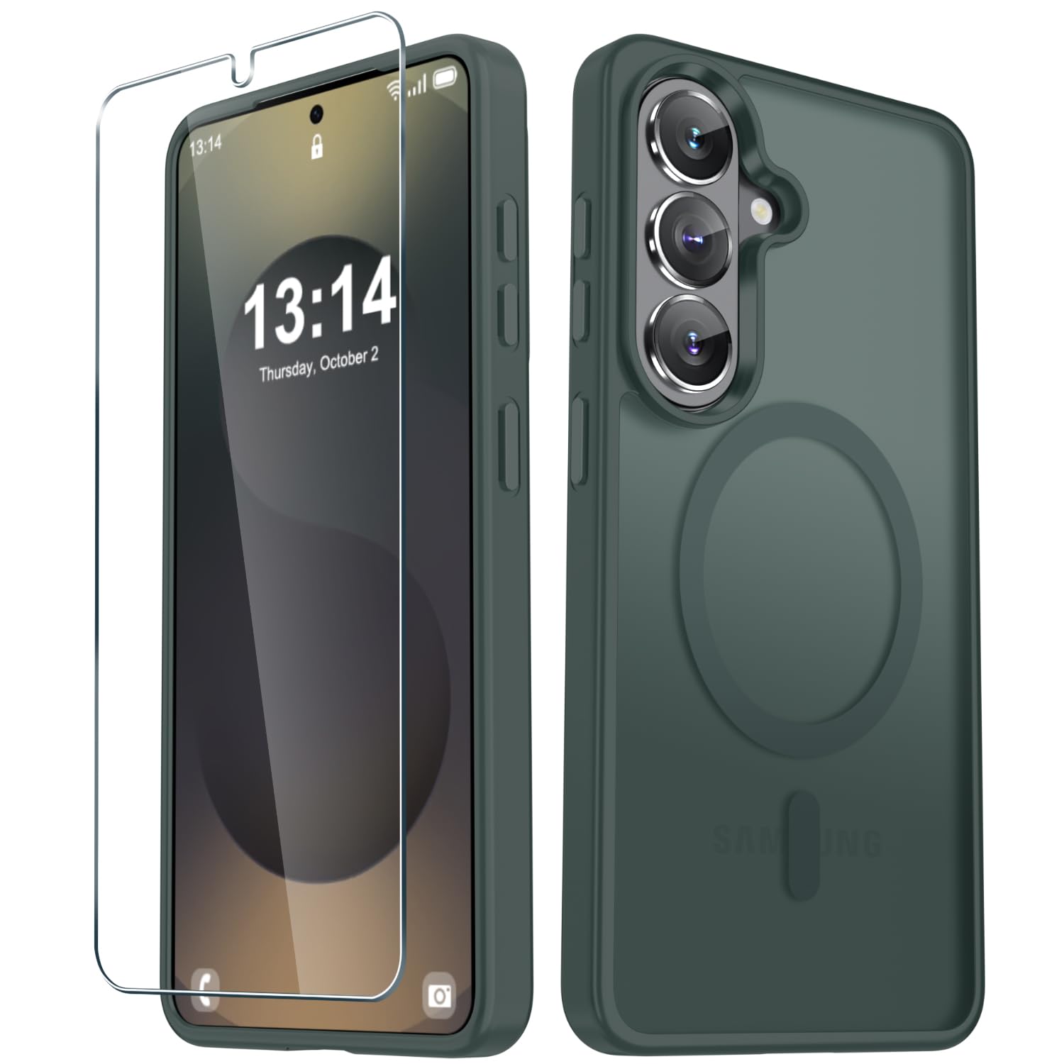 for Samsung Galaxy S26+ Plus Case, Matte Magnetic Phone Cover, Gray | Fit for MagSafe, Screen Protector included, Shockproof Military Grade Protection, Translucent Frosted Back