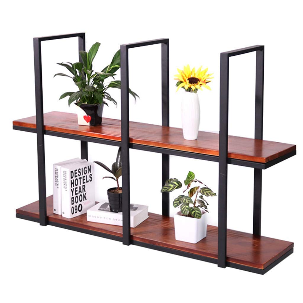 YZ-YUAN Floating Shelves Wall Storage Shelves Ceiling Flower Stand Wine Decorations Display Rack for Living Room, Kitchen, Restaurant, Bar, Walnut Color