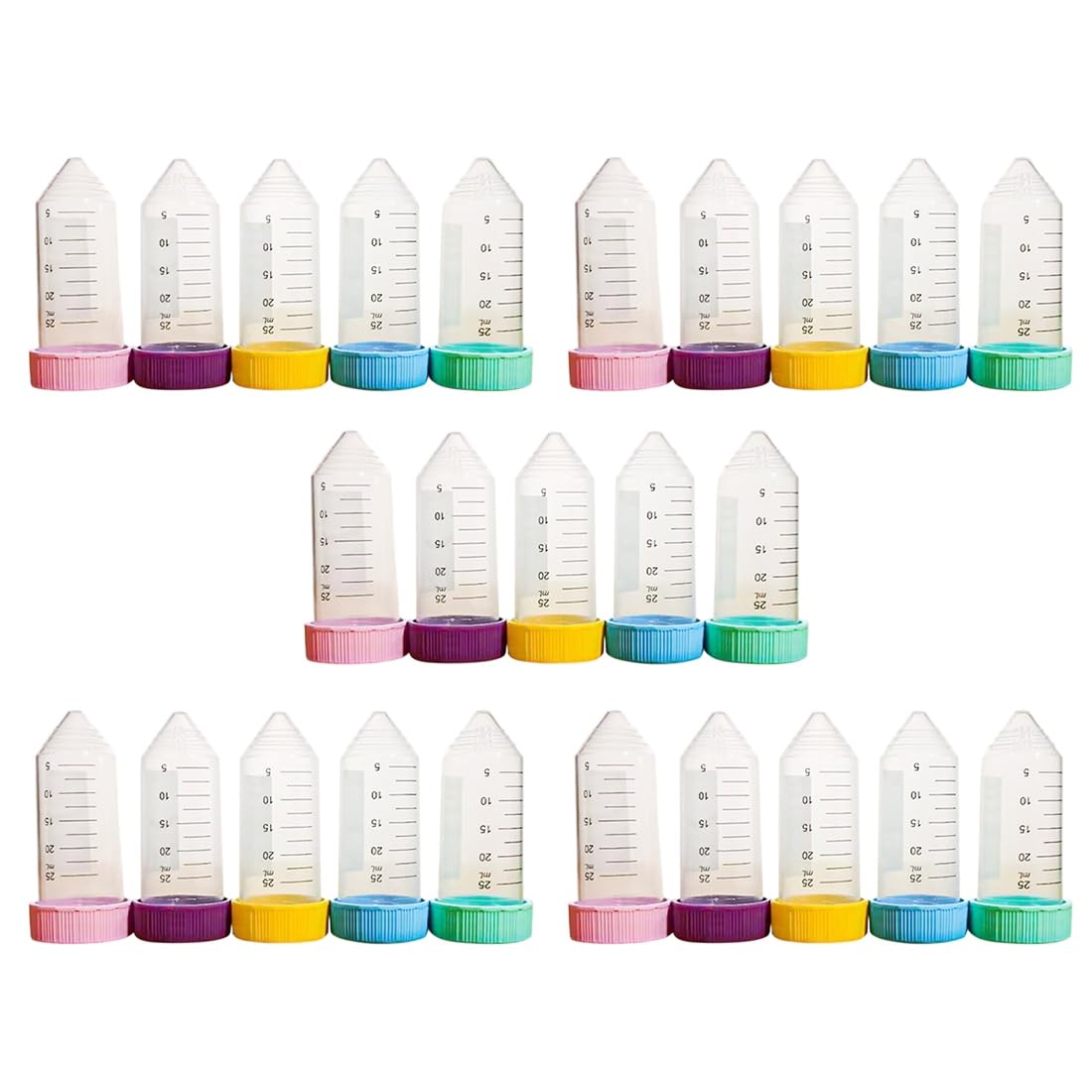 UDSKNV[KSL Sterile 25 Pcs 25 Ml, 25mL Conical Centrifuge Tubes Leak-Proof Caps, Polypropylene, PP Test Tubes Seed Storage Containers