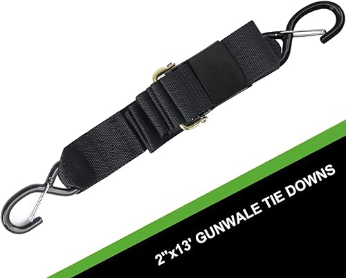 Miniatura 2 de XSTRAP STANDARD 1 paquete de 2 x 13 pies Gunwale - Correa para remolque de barco marino con ganchos