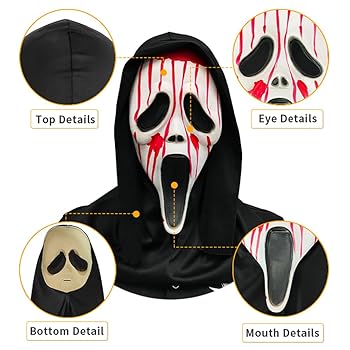 Amazon.com: Bnibol Ghost Face Costumes with Bleeding Latex