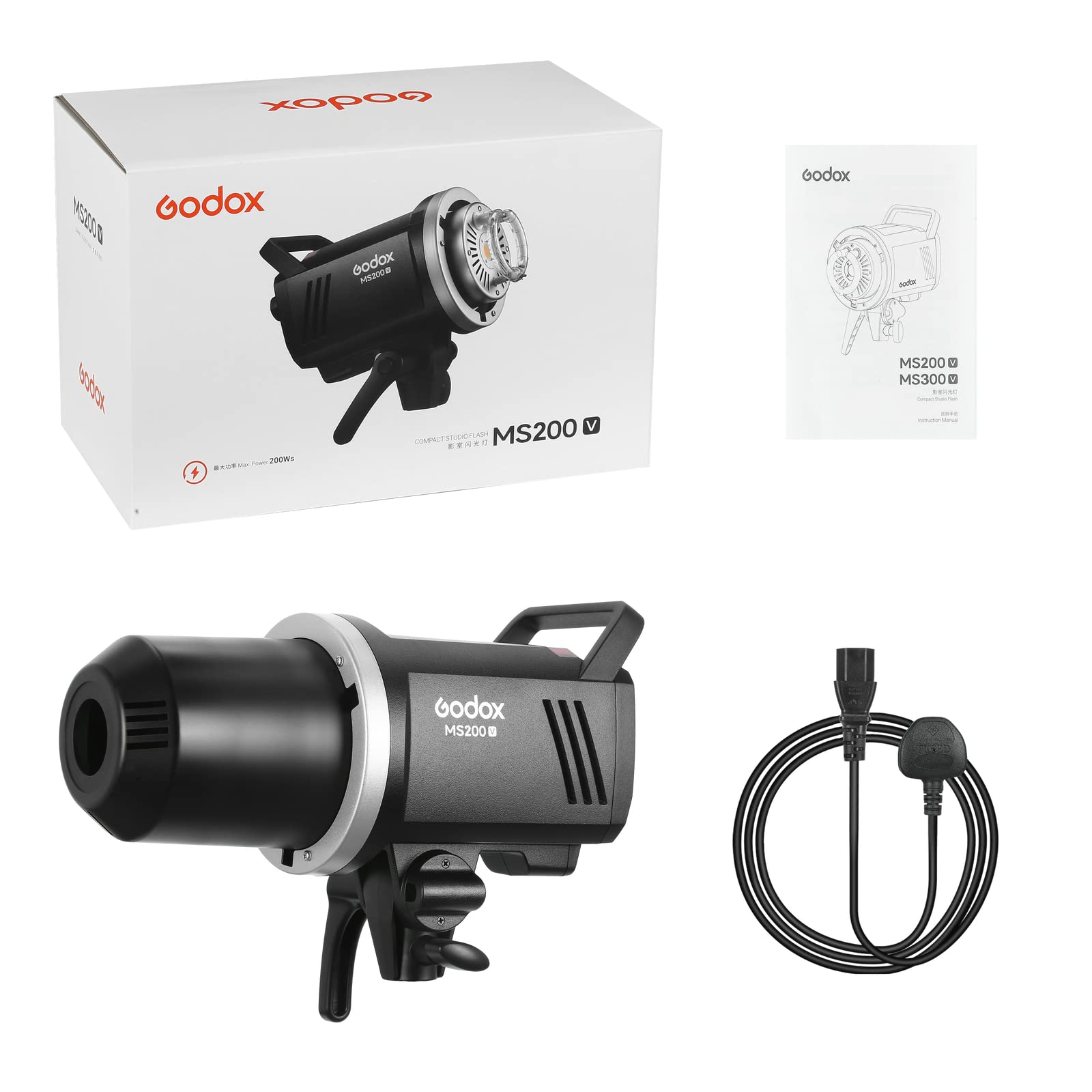 Godox MS200V 200W Studio Flash aggiornato LED lampada di modellazione, GN53,2.4G Wireless X System Strobe Studio Portrait Fotografia Monolight