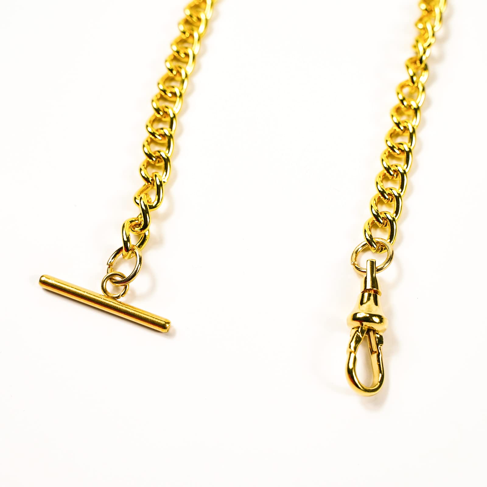 YECSOSS Men's Pocket Watch Chain Albert Chain, Gold Vest Chain with T-bar