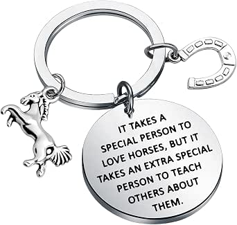 Horse Keychain - Stainless Steel Inspirational Gift For Equestrian Lovers, Graduation Or Encouragement