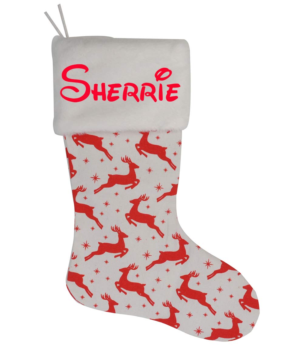 HUAN XUN Custom Classic Hanging Christmas Stocking Tree Decoration for Holiday Sherrie