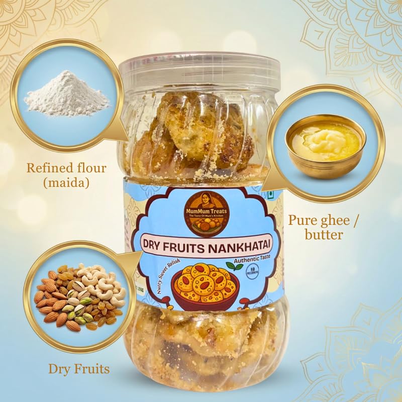 Image of MumMum Treats Dry Fruit Nankhatai | Traditional Indian Tea-Time Snack | Craving Snack for All Ages | All-Time Delight Biscuits & Cookies