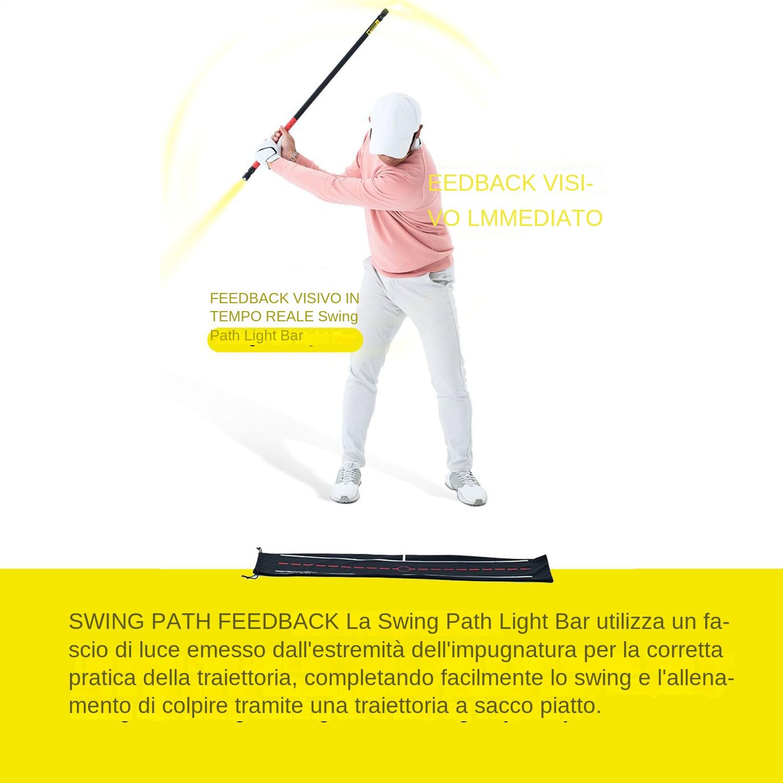 Generico Herramienta de entrenamiento para el piano de swing Golf | Bastón alineación – para swing | para golfistas hombres y mujeres, práctica al aire libre, entrenamiento, torneos deportivos