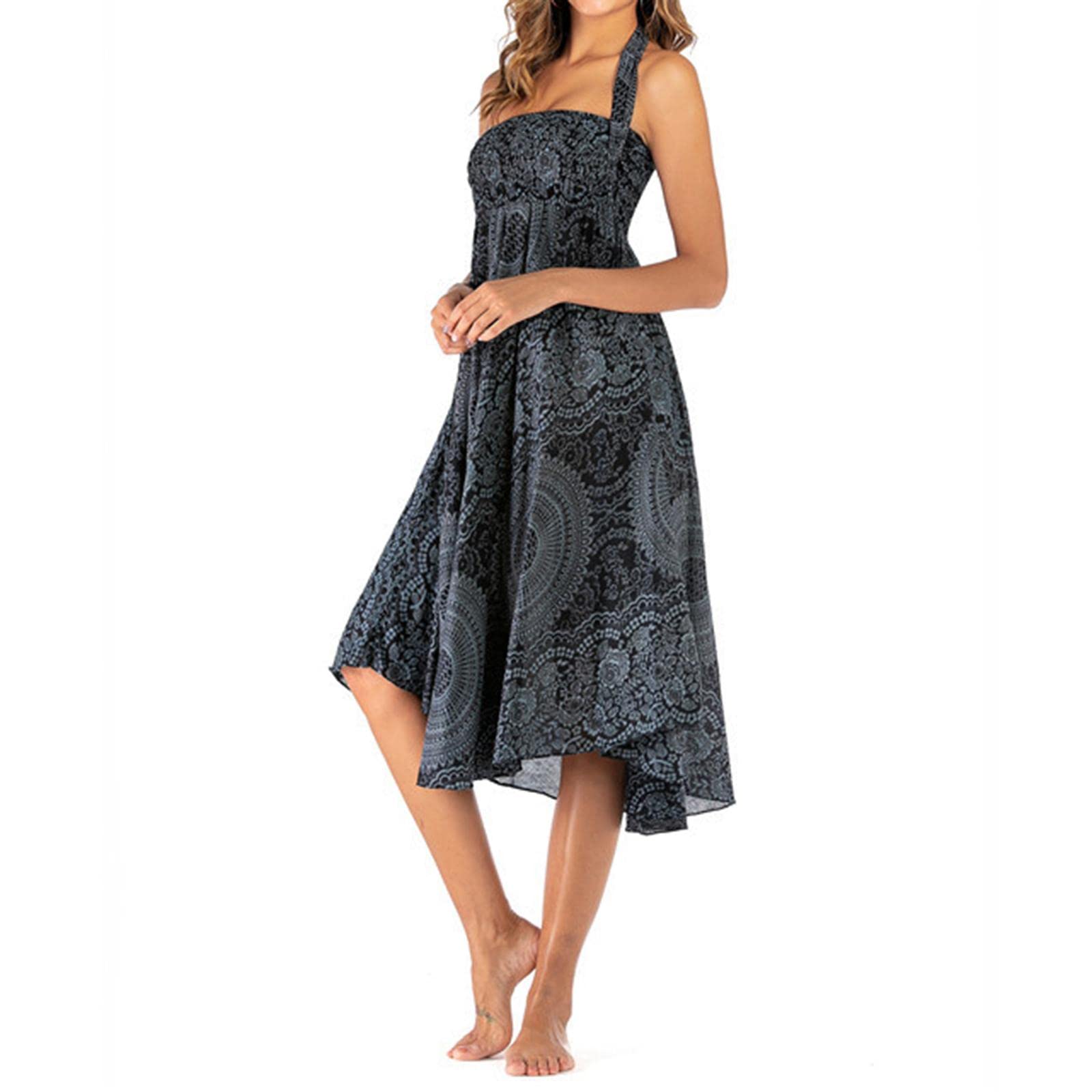 Fashion Women Skirts Bottom Skirt Costume Bohemian High Waist Clothing black-image-32