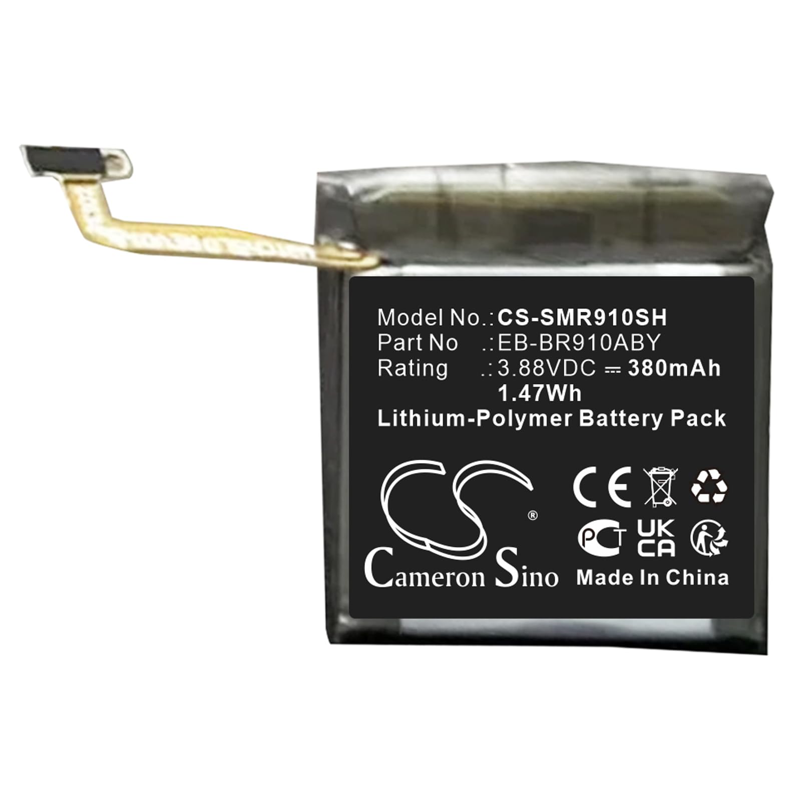 SUNELL Battery Replacement for Samsung Part Number: EB-BR910ABY, GH43-05114A, SM-R900, SM-R905, Watch 5 40mm
