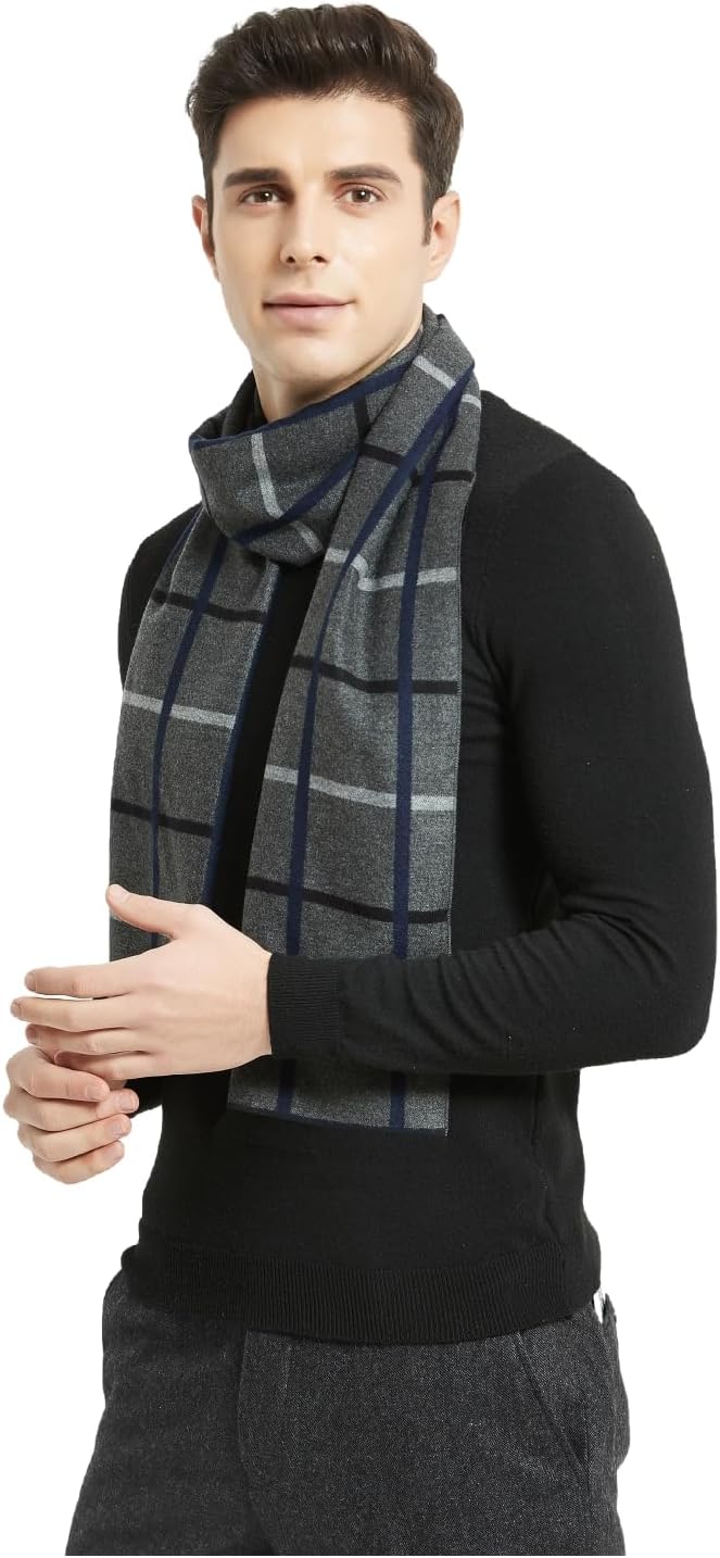 Mens Classic Winter Scarf Cashmere Winter Scarves Long Plain Fashion Formal Soft Scarf for Men - Image 2