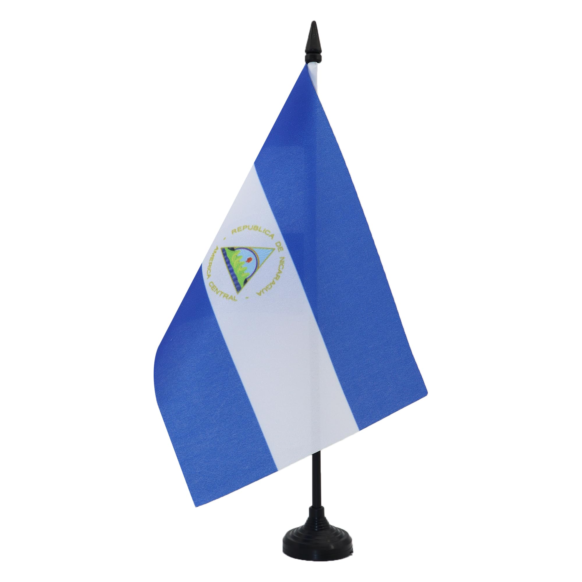 AZ FLAG Nicaragua Table Flag 6x8 in 100D Polyester Plastic Base
