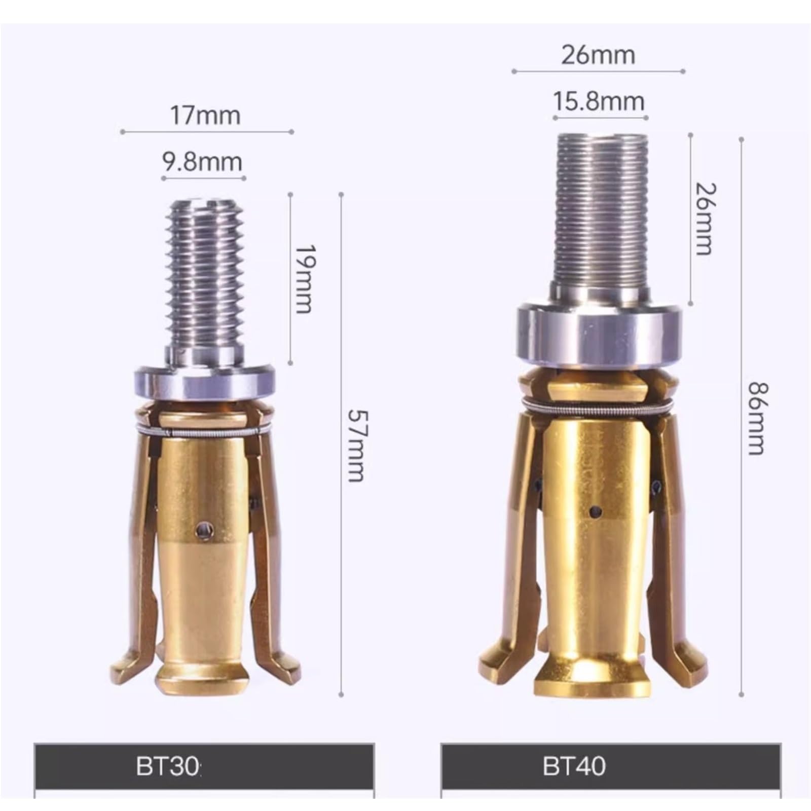 Torno, CNC Husillo Garra Dientes Internos Externos BT30/40/50