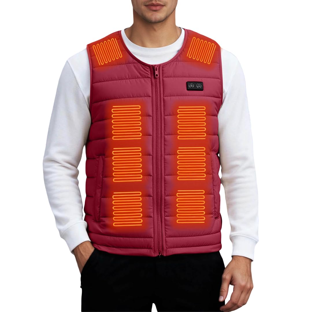 Gilet chauffant sans manches rechargeable pour homme et femme veste thermique d'hiver - 8