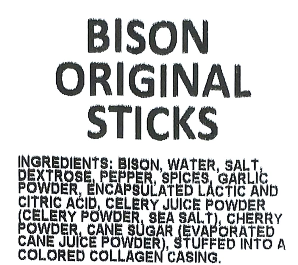 Dakota Pure Bison Meat Stick Pack of 2 (8 Meat Sticks) Original Bison Jerky Sticks - Hormone and Antibiotic Free, 2 Pack
