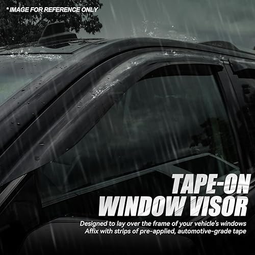 Vista 14 de Auto Dynasty 4 viseras adhesivas para ventana compatibles con Ford Taurus 2010, 2011, 2102, 2013, 2014, 2015, 2016, Ford Taurus 2010-2016