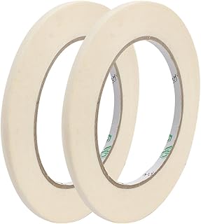 Aexit 2pcs 5mm Labels & Labeling Equipment Width Adhesive Paper Painting Writing Tape White Industrial Labeling Tape 50M Length