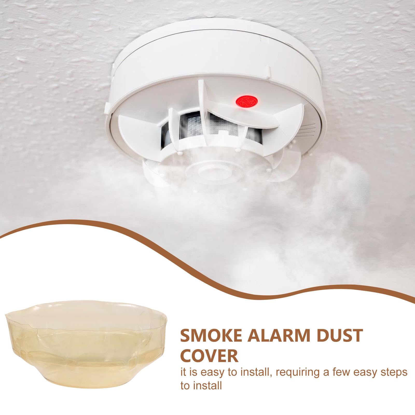 JECOMPRIS 6 coperture per rilevatori di fumo, allarme antincendio, antipolvere, copertura in plastica elasticizzata, copertura per allarme smog, per edifici commerciali, casa, ristorante, cucina o