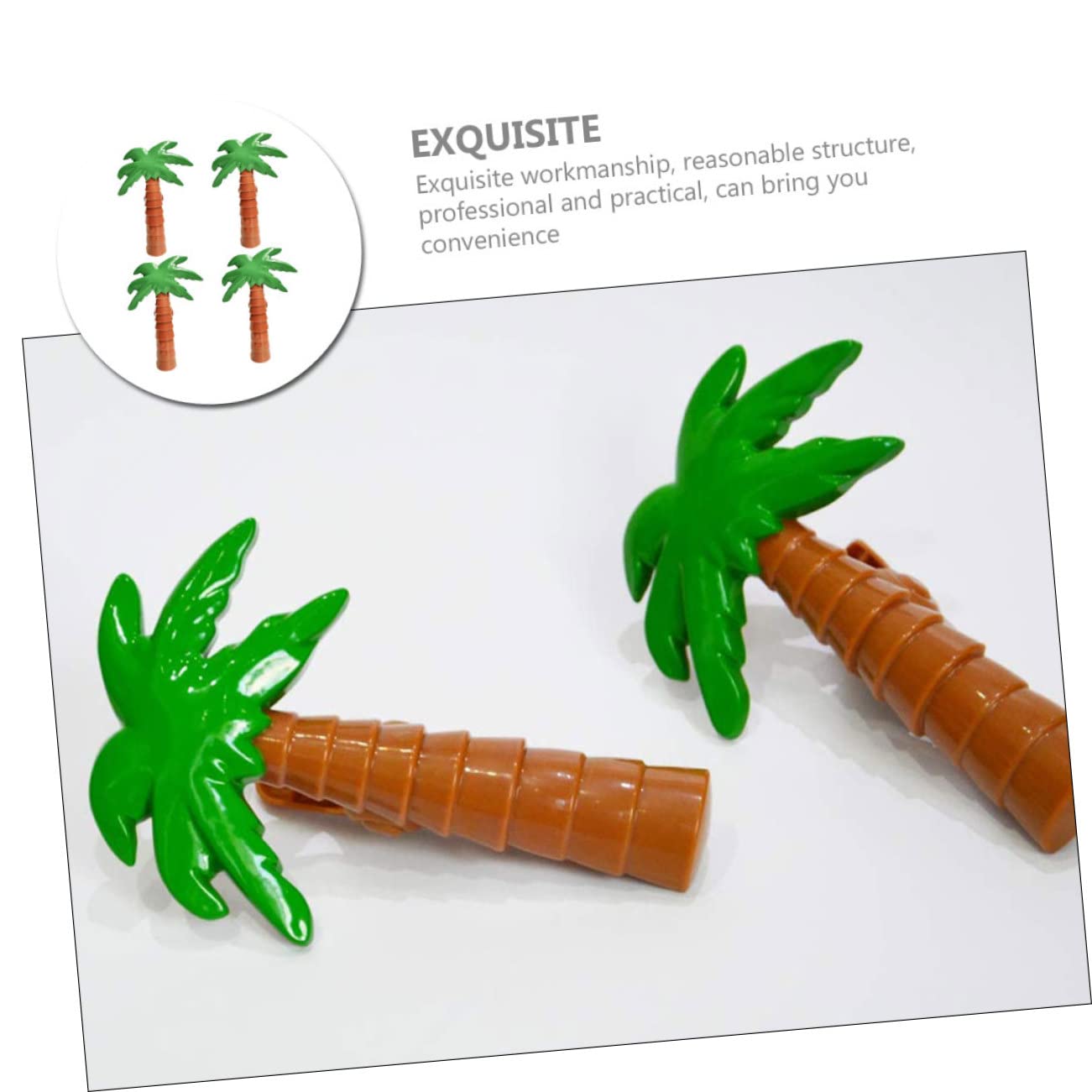 Mobestech 2 Sätze Kokosnussbaum -strandclip Handtuch Großes Übergroßes Strandtuch Schwimmbad Im Freien Strandtuch-Clips Strandkorbklemme Strandkorb-Clips Plastik 4 Stück * 2