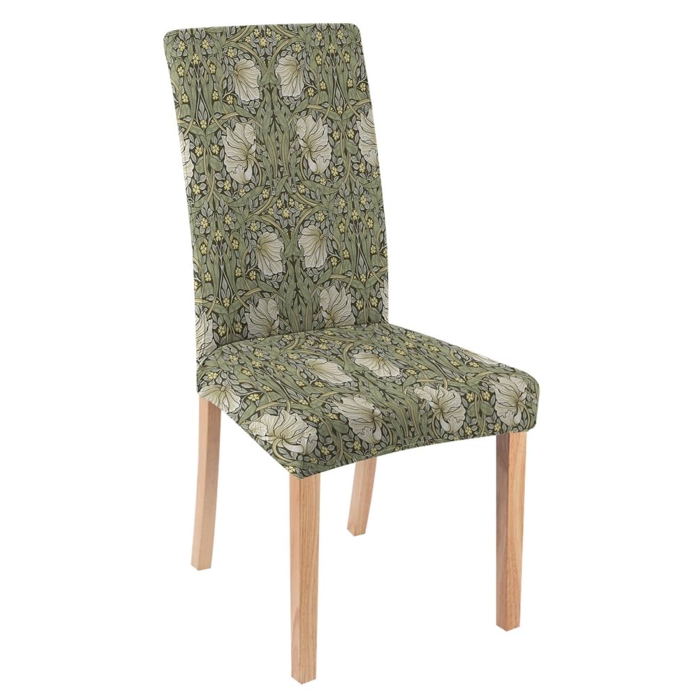 Stretch Parson Chair Slipcovers for Dining Room Set of 2,William Morris Vintage Floral Printed Dining Chair Cover Washable Removable Chair Seat Protectors Covers for Kitchen,Hotel,Wedding,Ceremony