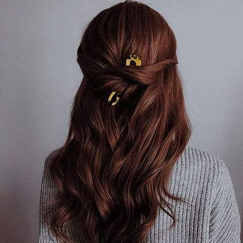 Miniatura 3 de Paquete de 6 horquillas de acetato en forma de U de 4.7 pulgadas, horquillas francesas grandes onduladas para el cabello, conchas de tortuga, 2