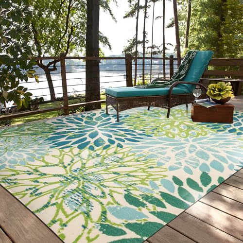 TALETA Outdoor Teppich, Teppich für Aussenbereich, Outdoor Carpet, Balkon Teppich grün,...