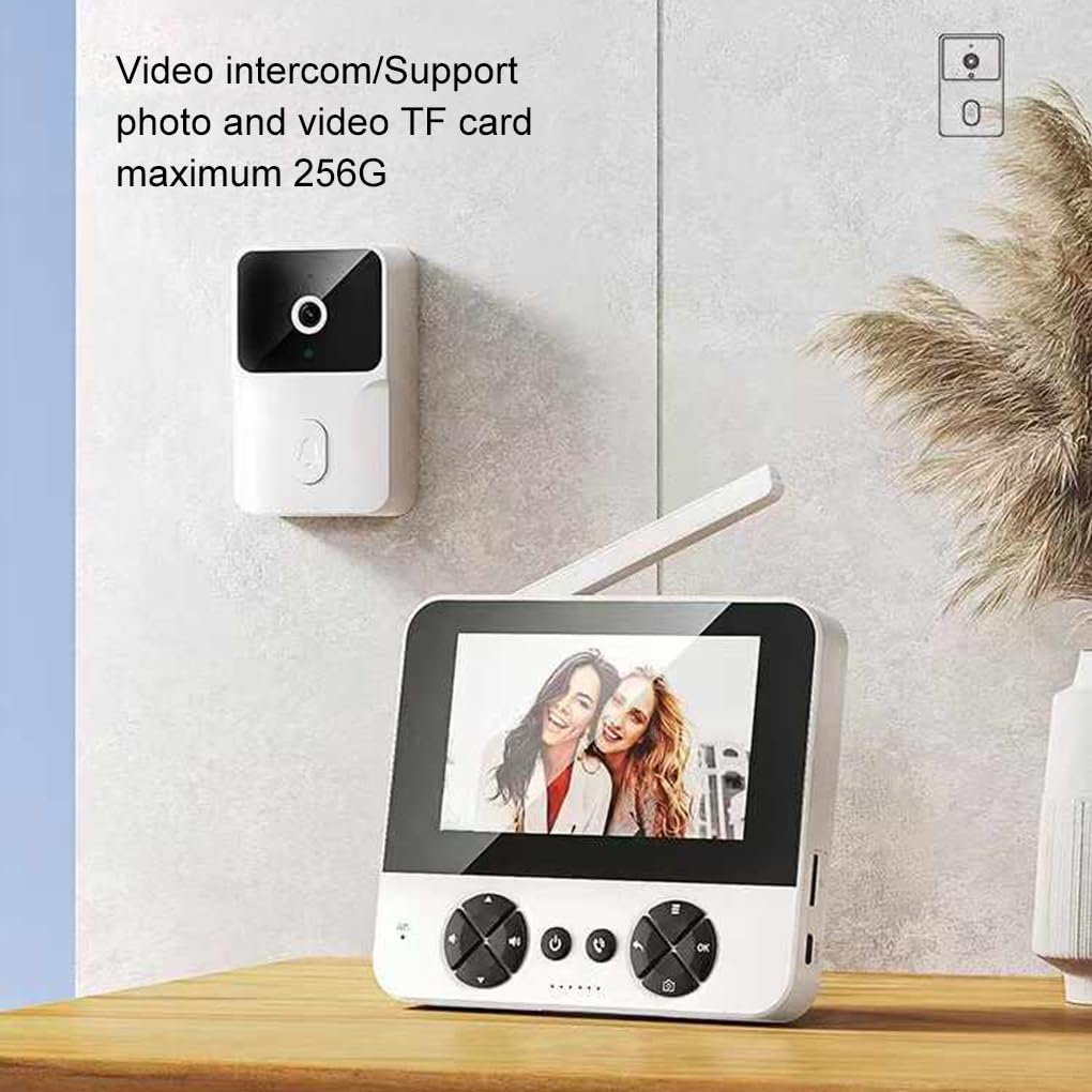 Timbre Visual Inteligente con función de Control Remoto ABS, Timbre con batería y cámara, WiFi, hogar Inteligente inalámbrico, Negro