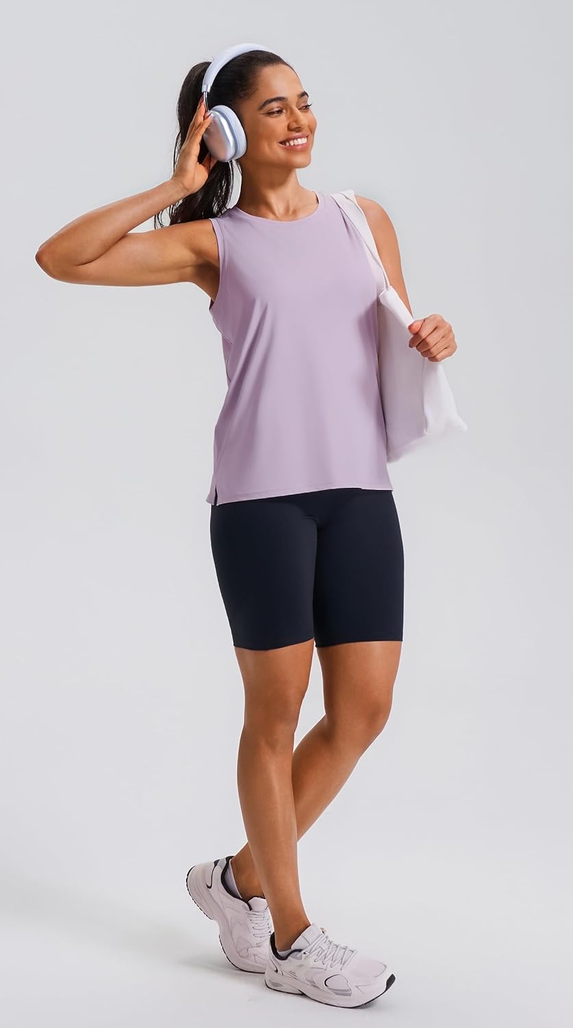 JOYSPELS Ice Silk Workout Tank Tops for Women Cool-Dry Sleeveless Loose Fit Yoga Shirts Athletic Running Gym - Image 5